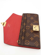 Louis Vuitton Monogram Canvas & Red Leather Pallas Wallet Eb0926lxzsa