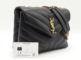Yves Saint Laurent Loulou Small Matelassé Chain Bag In Black Lambskin Fw0726crxdu