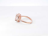 Morganite & Diamond Halo Ring In 10k Rose Gold 2.8 Grams Size 4.5 Fw0326lcrdu