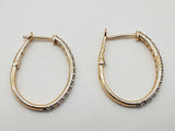 0.80 Cttw Lab Grown Diamonds 14k Yellow Gold 4.1g Oval Hoop Earrings Do0525pcrde