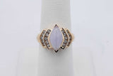 Lavender Stone & Diamond Ring In 14k Yellow Gold 5.2 Grams Size 6.75 Eb0826wxrsa