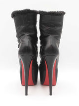 Christian Louboutin Oulanbator 160 Boots In Black Leather Size 37.5 Fw0226oxzdu
