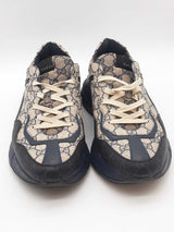 Gucci Gg Rhyton Monogram Canvas Sneakers Size 11 Eb0925lrxdu