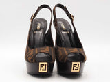 Fendi Fendi Fendista Zucca Heel Brown Size 37.5 Aa0826rzsa