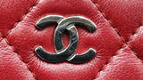 Chanel Quilted Red Lambskin Zip Around Wallet Eb1125orxdu