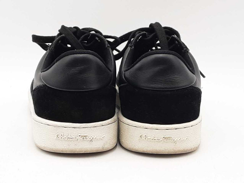 Salvatore Ferragamo Black Leather & Suede Sneakers Size 6 C Sd0325crsa