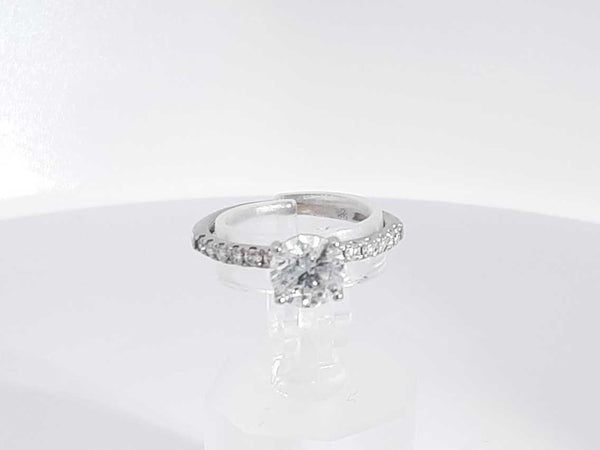 1 Cttw Center Round Diamond Ring 10k White Gold 1.7 Grams Size 5.5 Aa0425loirsa