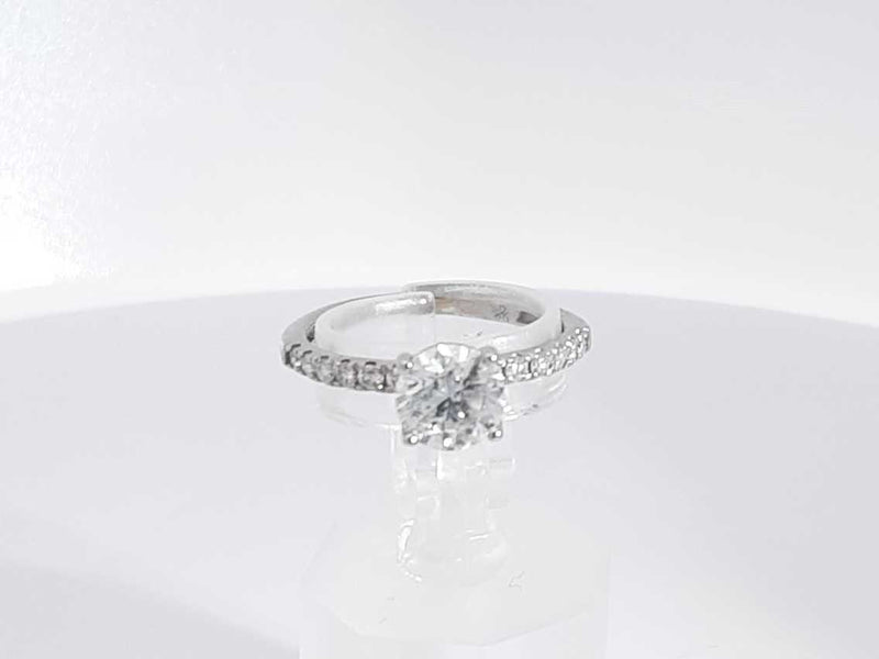 1 Cttw Center Round Diamond Ring 10k White Gold 1.7 Grams Size 5.5 Aa0425loirsa