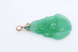 Green Jade Buddha Pendant With 18k Yellow Gold Bail 9.1 Grams Eb0724wrxdu