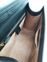 Gucci Sylvie Web Black Leather Top Handle Bag Eb0126rxzde