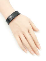 Louis Vuitton Slim Bracelet In Monogram Eclipse Coated Canvas 8 Inch Fw0326loxdu