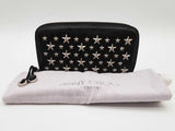 Jimmy Choo Black Leather Filipa Silver Star Stud Wallet Sd0626lzrde