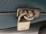 Prada Blue Leather Breifcase Travel Zipper Tote Bag Do0626rxde