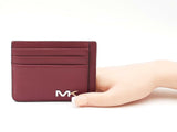 Michael Kors Cooper Slim Card Case In Dark Cherry Synthetic Leather Fw0826lrdu