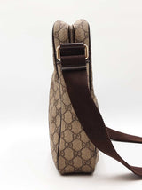 Gucci Flat Messenger Bag In Beige & Ebony Gg Supreme Coated Canvas Fw0826oxzdu