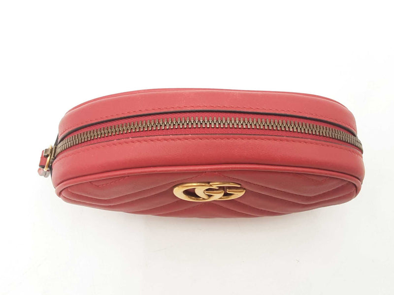 Gucci Gg Marmont Red Leather Belt Bag Sd0325wrzsa