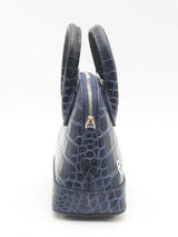 Balenciaga Ville Crocodile Embossed Blue Leather Top Handle Bag Eb0425lrxsa