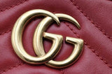 Gucci Gg Marmont Quilted Chevron Red Leather Belt Bag Size 85/34 Eb0926wxzsa
