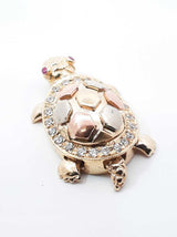 Mama And Baby Turtle Locket Pendant In 14k Tri-color Gold 6.9 Grams Fw0726wsxdu