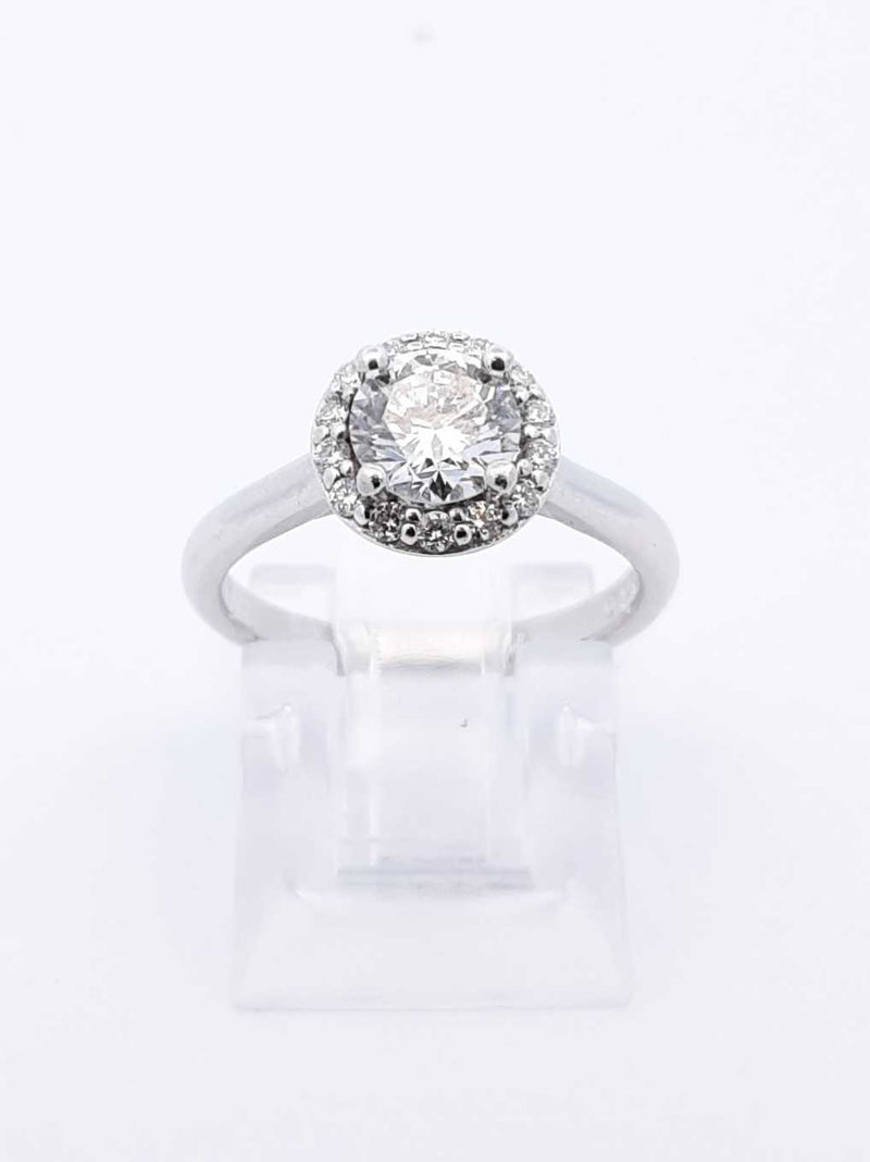 0.80 Cttw Diamond & 95% Platinum Halo Ring 4.9 Grams Size 5 Fw0625cxzdu