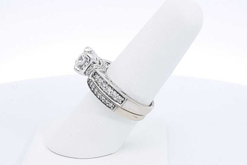 Approx. 1.15ctw Diamond Wedding Set 14k White Gold 8.1 Grams Size 7 Eb1224lxxzdu