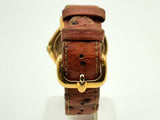 Bertolucci 225 8050 68 45 Pulchra 18k Yg Brown Leather Quartz Watch Do0125wrxzde