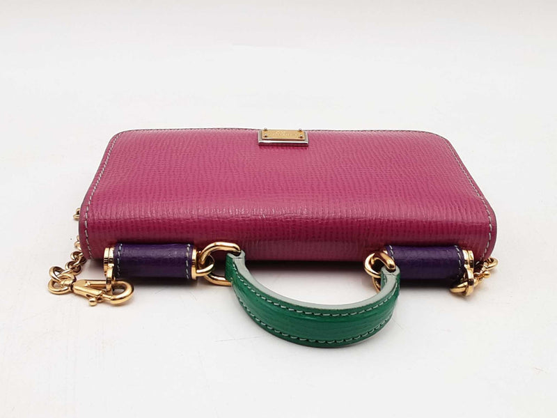 Dolce & Gabbana Sicily Von Mini Wallet On Chain Pink Wallet Sd0925lrzsa