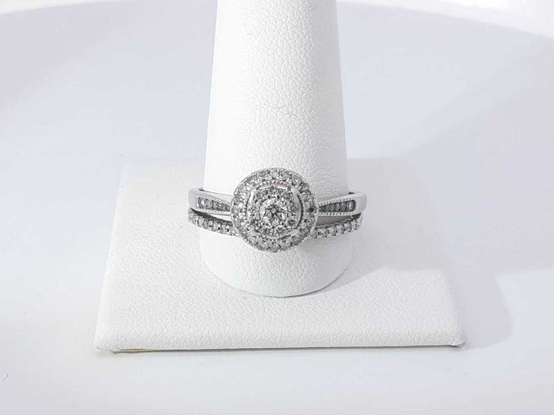 0.22 Cttw Diamond 14k White Gold Ring 4.6 Grams Size 11 Aa0925ocrsa