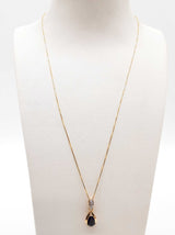 Sythentic Blue Sapphire 14k Two Tone Gold 2.7g Pendant Chain 19 In Do0326lixde