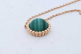 Van Cleef & Arpels Malachite Perlee Couleurs Pendant Necklace 16.5in Eb926llxzde