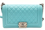 Chanel Turquoise Quilted Lambskin Boy Bag Crossbody Eb0925wrxzde