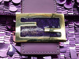 Fendi Baguette Purple Sequined Shoulder Bag Do1225lrxzde