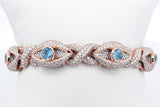 Diamond & Blue Gemstone Bracelet In 14k Rose Gold 81 Grams 7 Inch Eb1024exxzsa