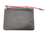 Christian Louboutin Black Grained Calf Leather Pouch Sd0526lorde