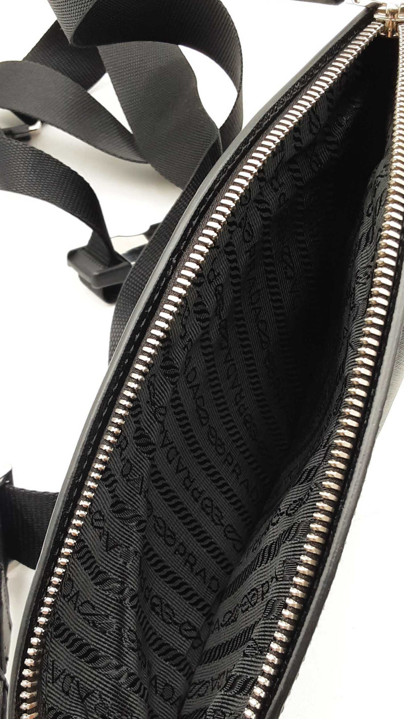 Prada Multi-strap Travel Sling Bag In Black Saffiano Leather Fw0925wrxdu