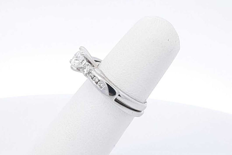 0.81ctw Diamond Wedding Set In 14k White Gold 4.6 Grams Size 5 Eb1125irxdu