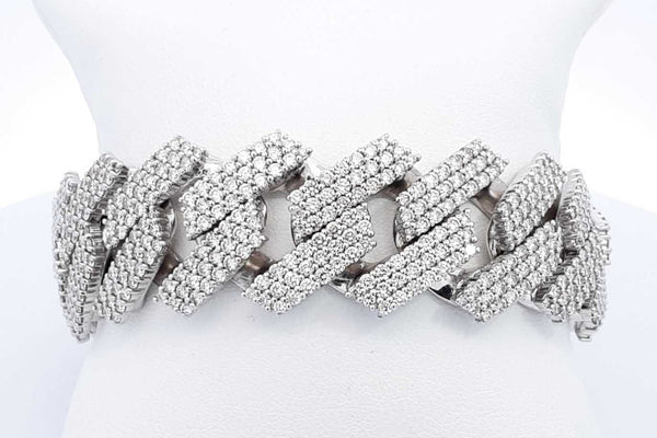 18.32ctw Diamond Bracelet In 14k White Gold 134 Grams 8.5 Inch Eb0225lrxxzsa