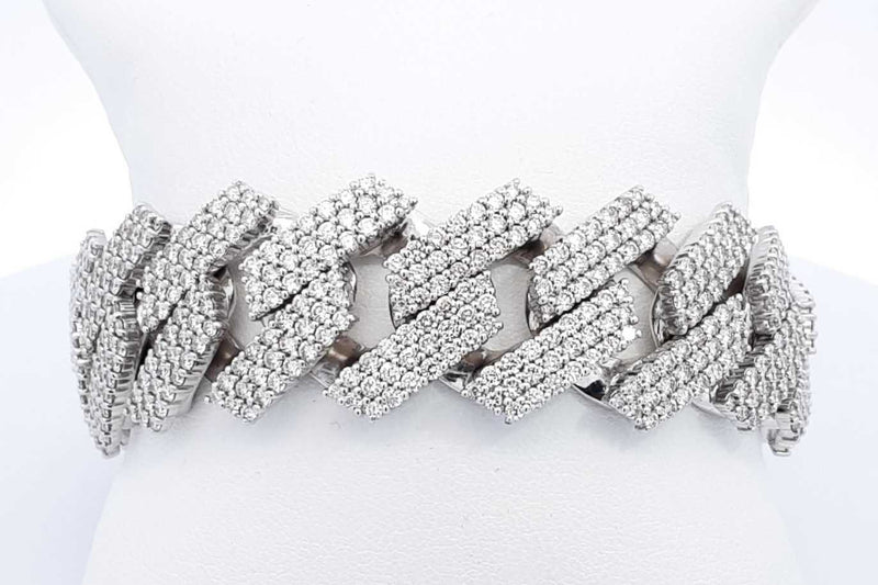 18.32ctw Diamond Bracelet In 14k White Gold 134 Grams 8.5 Inch Eb0225lrxxzsa