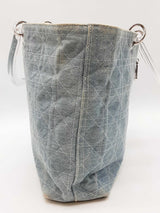 Christian Dior Cannage Lady Dior Denim Top Handle Tote Bag Eb0226corde