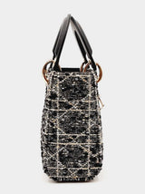 Christian Dior Mini Lady Dior In Tweed & Gold Cannage Fw0825wzxzdu