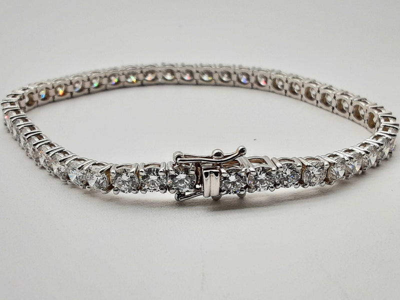 Approx. 10.56 Ctw Lab Grown Diamonds 14k Wg 12.6g Bracelet 7in Do0724olrxde