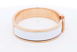 Hermes Clic H White Enamel Hinged Bangle Bracelet 36.2 Grams Eb1024oxzsa