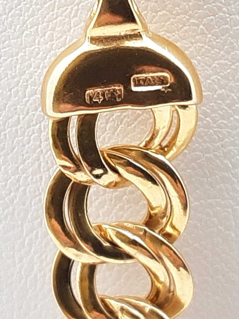 14k Yellow Gold Double Curb Link Necklace 16.4 Grams 17 Inch Fw0625pzxdu