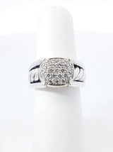 David Yurman 0.58 Cttw Diamond & Sterling Silver Cable Ring 9.9 Grams Size 6 Fw0726lrzdu