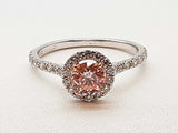0.55 Carat Fancy Pink Lab Grown Diamond 14k White Gold 2.1g Ring Size 7 Do0525wexde