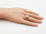 3.99 Cttw Diamond & 18k Gold Double Halo Ring 5.8 Grams Size 6 Fw0326lxzxzdu