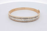 5.45cttw Diamond 14k Yellow Gold Hinged Bangle Bracelet 25.9 Grams Eb0626lrxzsa