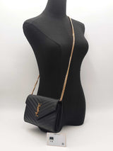 Yves Saint Laurent Cassandre Wallet On Chain Black Handbag Aa0326przsa