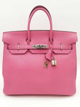 Hermes Birkin Hac 32 Rose Shocking Chevre Mysore Palladium Handbag Do1125cxzxde