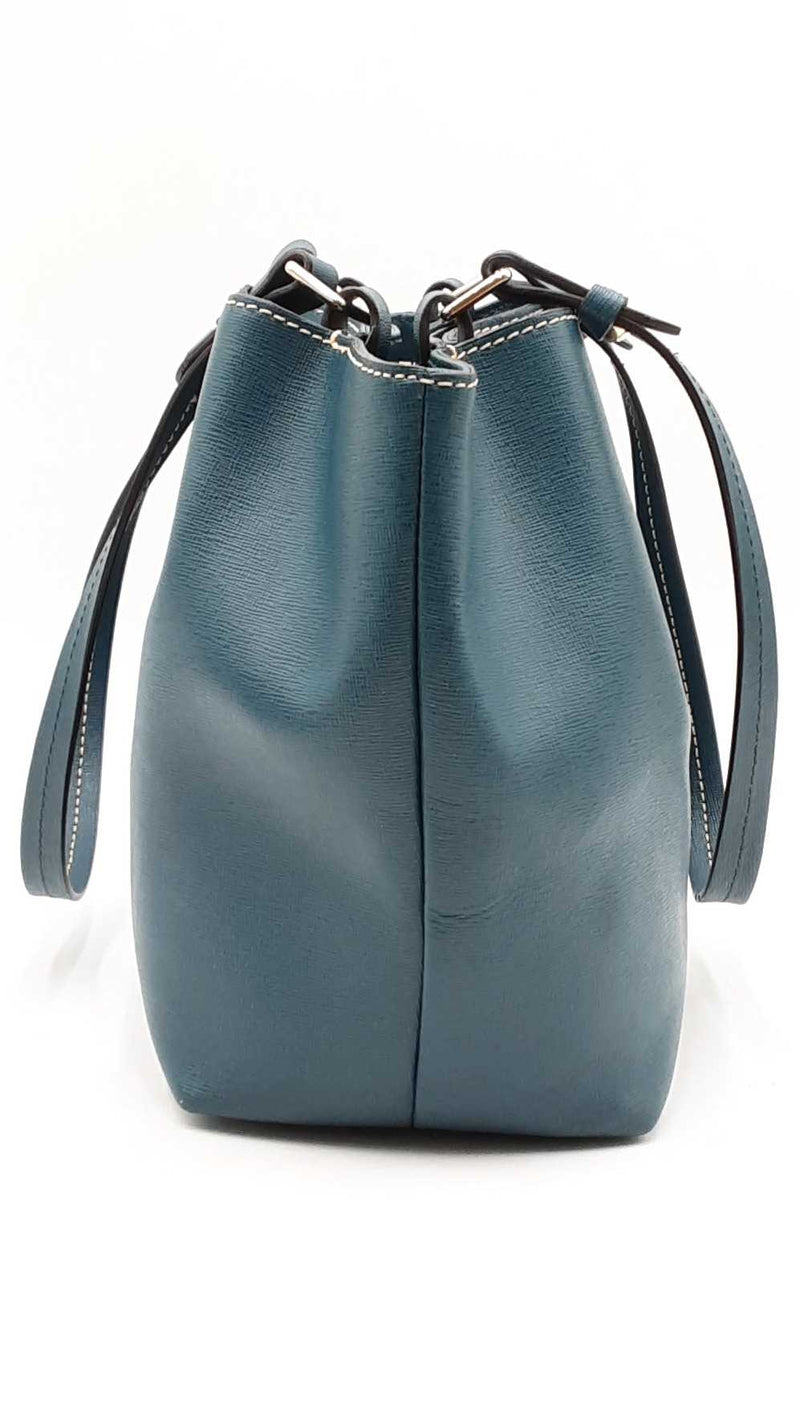 Dooney & Bourke Teal Saffiano Leather Flynn Shoulder Bag Eb1025cxdu